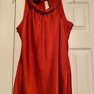 NWT. Women’s Large sleeveless Flame Orange Top.